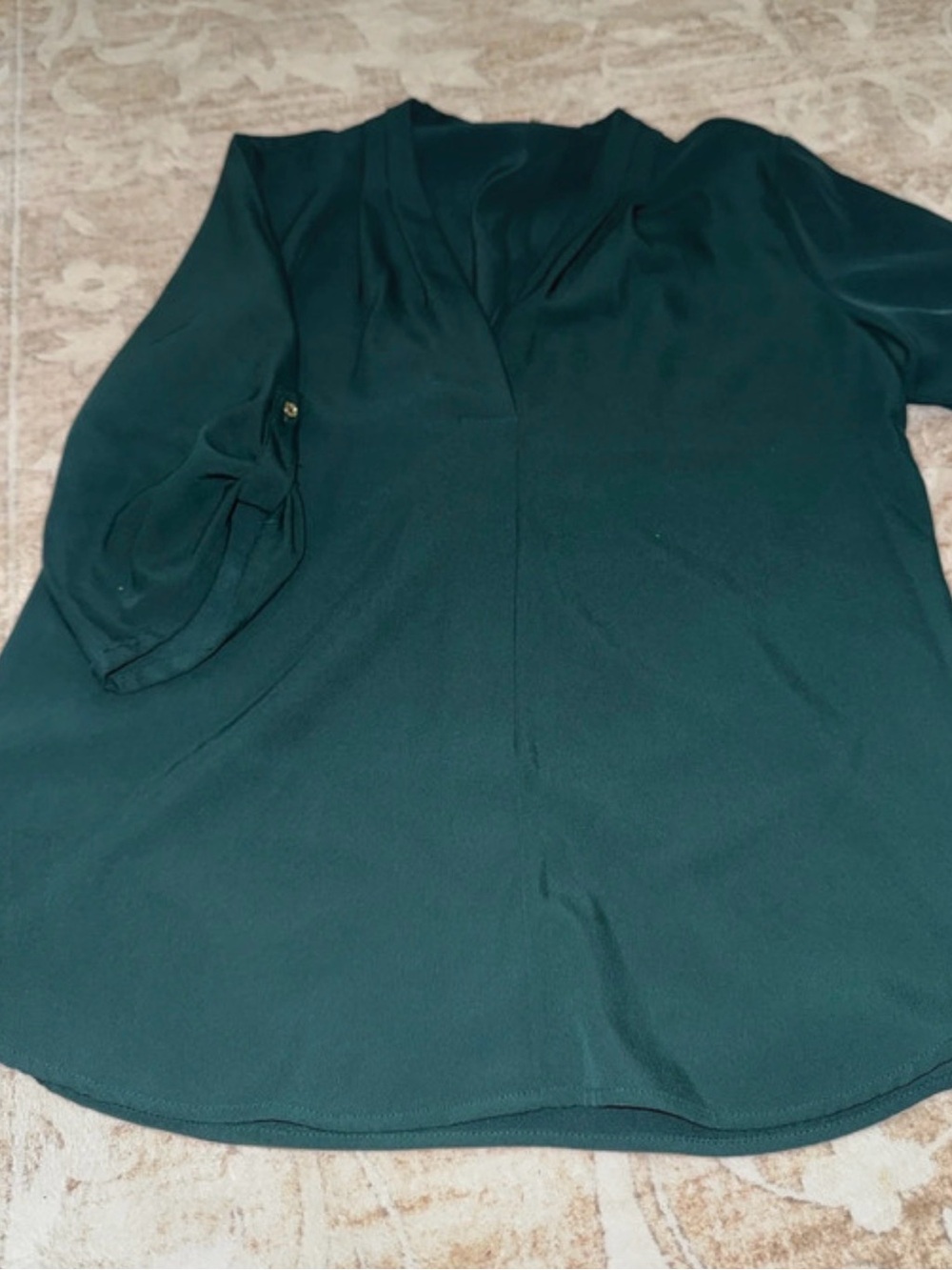 Calvin Klein Deep Teal V-Neck Blouse